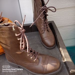 Brown Lace Up Boots